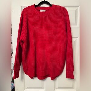 Zenana Outfitters Vibrant Red Crew Neck Sweater